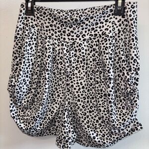 white birch Black and White Leopard Bubble Shorts
